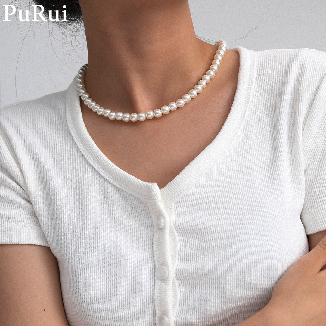Pearl Choker Necklace Vintage - Collier ras du cou en perles