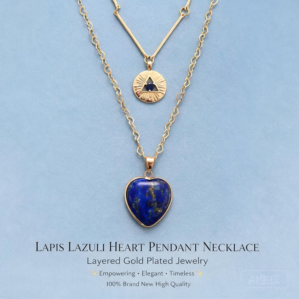 Layered Pendant Necklace Aesthetic - Colliers superposés, pendentif en forme de