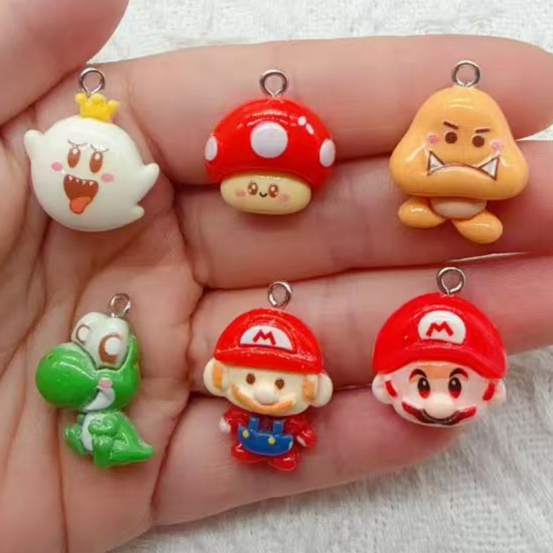 Earrings - Pendentif en résine de dessin animé,