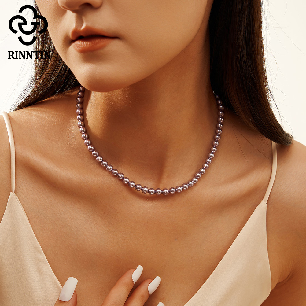 Rinntin 925 argent Simple perl - Pearl Choker Necklace Vintage avis et prix