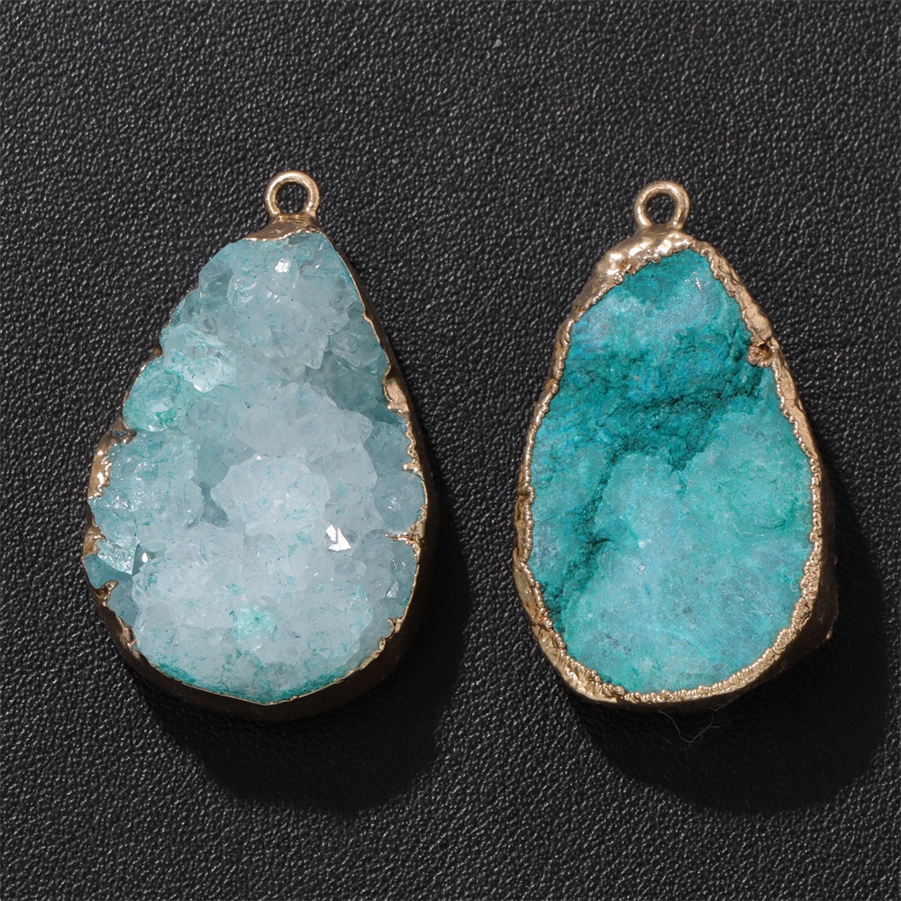 Pendentif géode d'agate nature - Crystal Pendant Necklace Natural Stone avis et prix