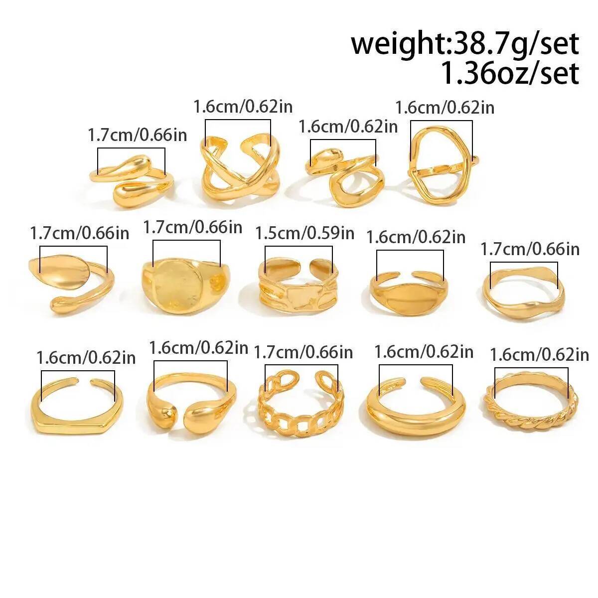 IngeSight.Z 14 pièces/ensemble - Vintage Punk Knuckle Rings Set avis et prix