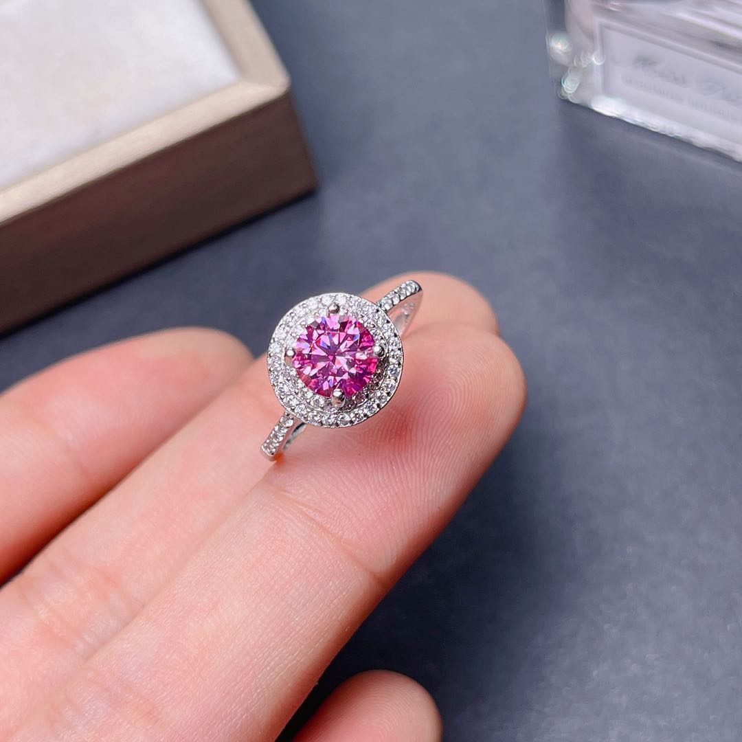Bague Moissanite rose craquelé - Moissanite Engagement Ring 1 Carat avis et prix